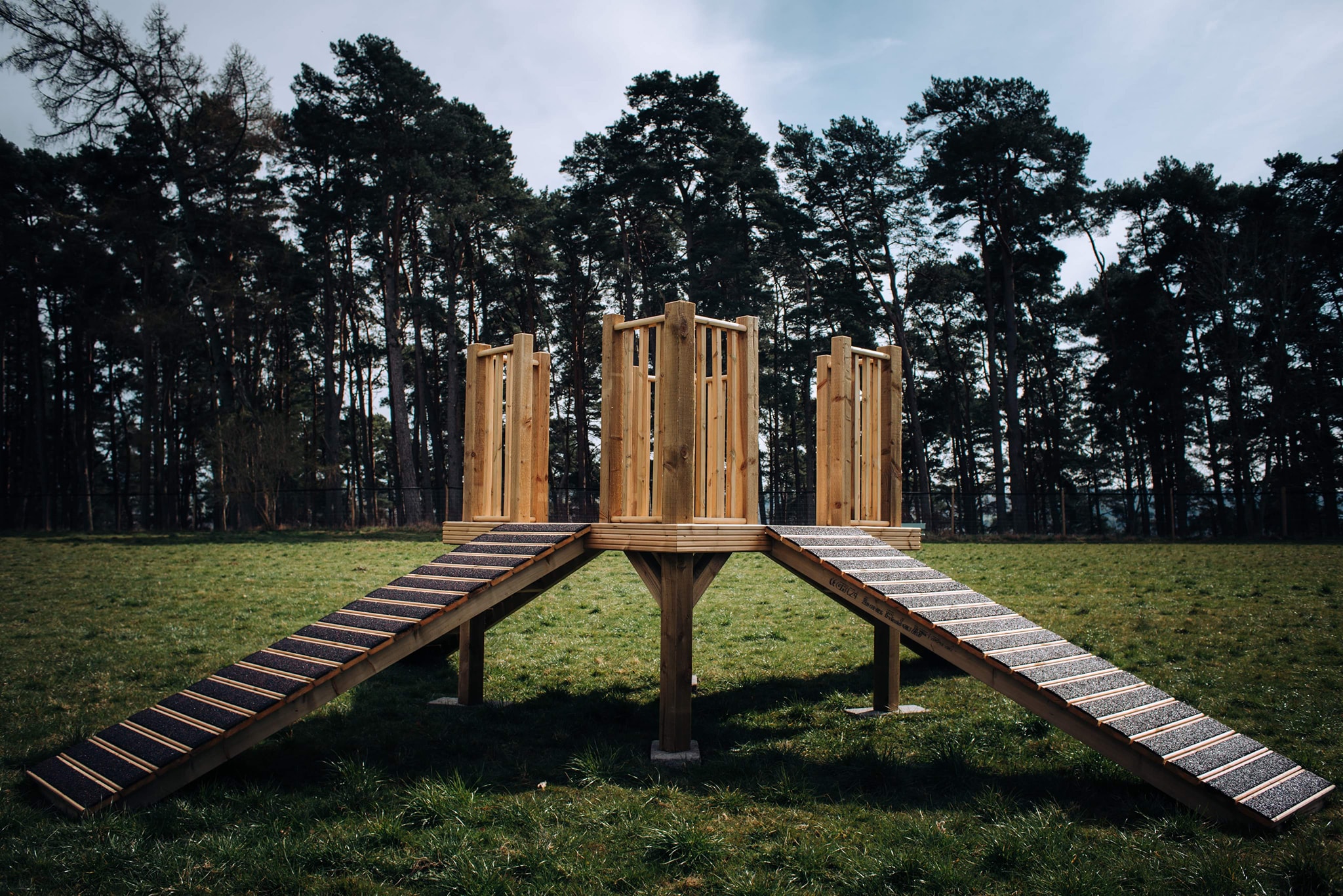 the fun-zone tower, ramps and zig-zag walkway at The Field