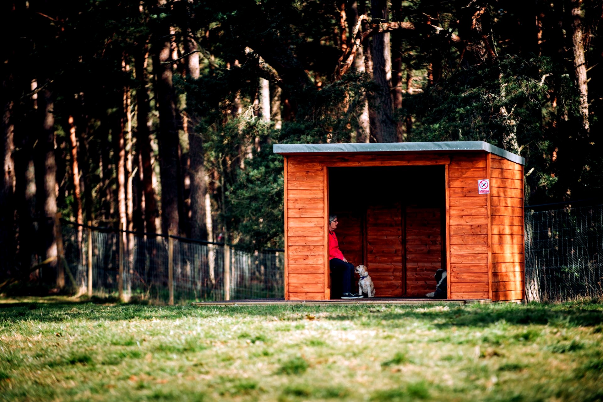 a weather-friendly shelter in The Field